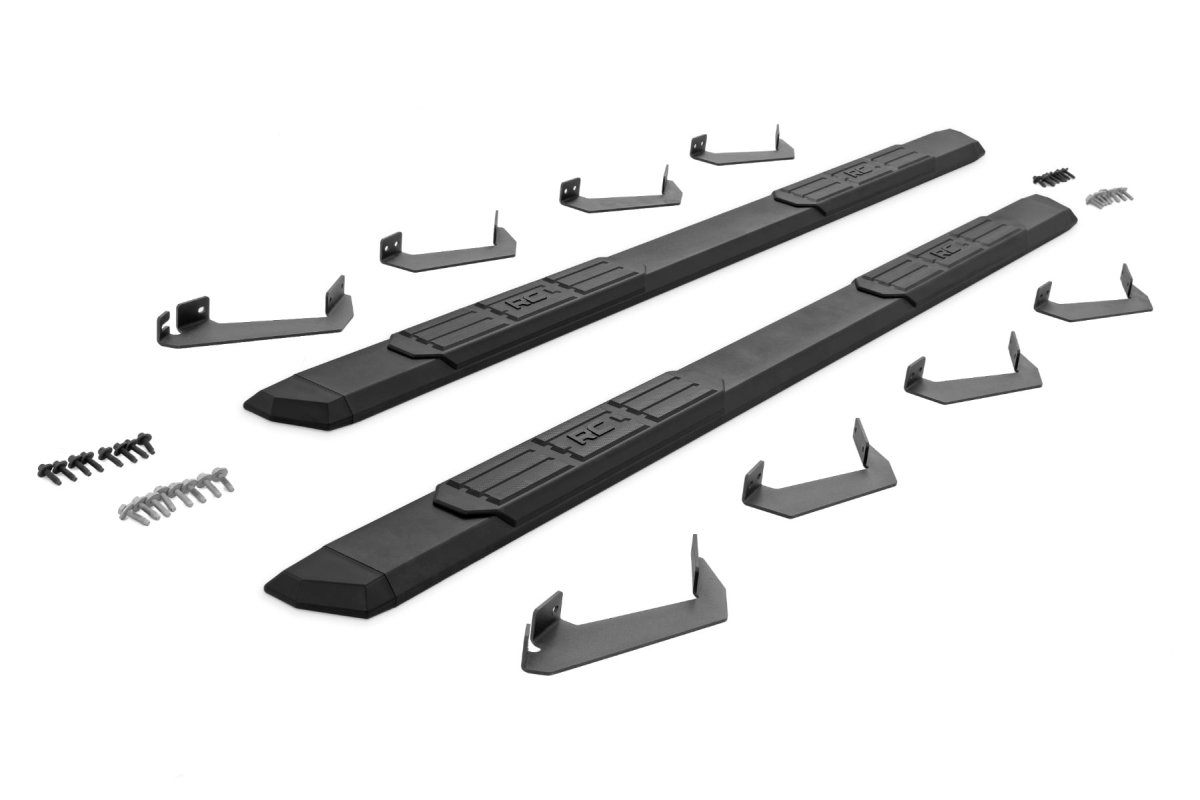 Ford F-350 Super Duty Running Boards - Rough Country - TR2 - Black - '99-'16